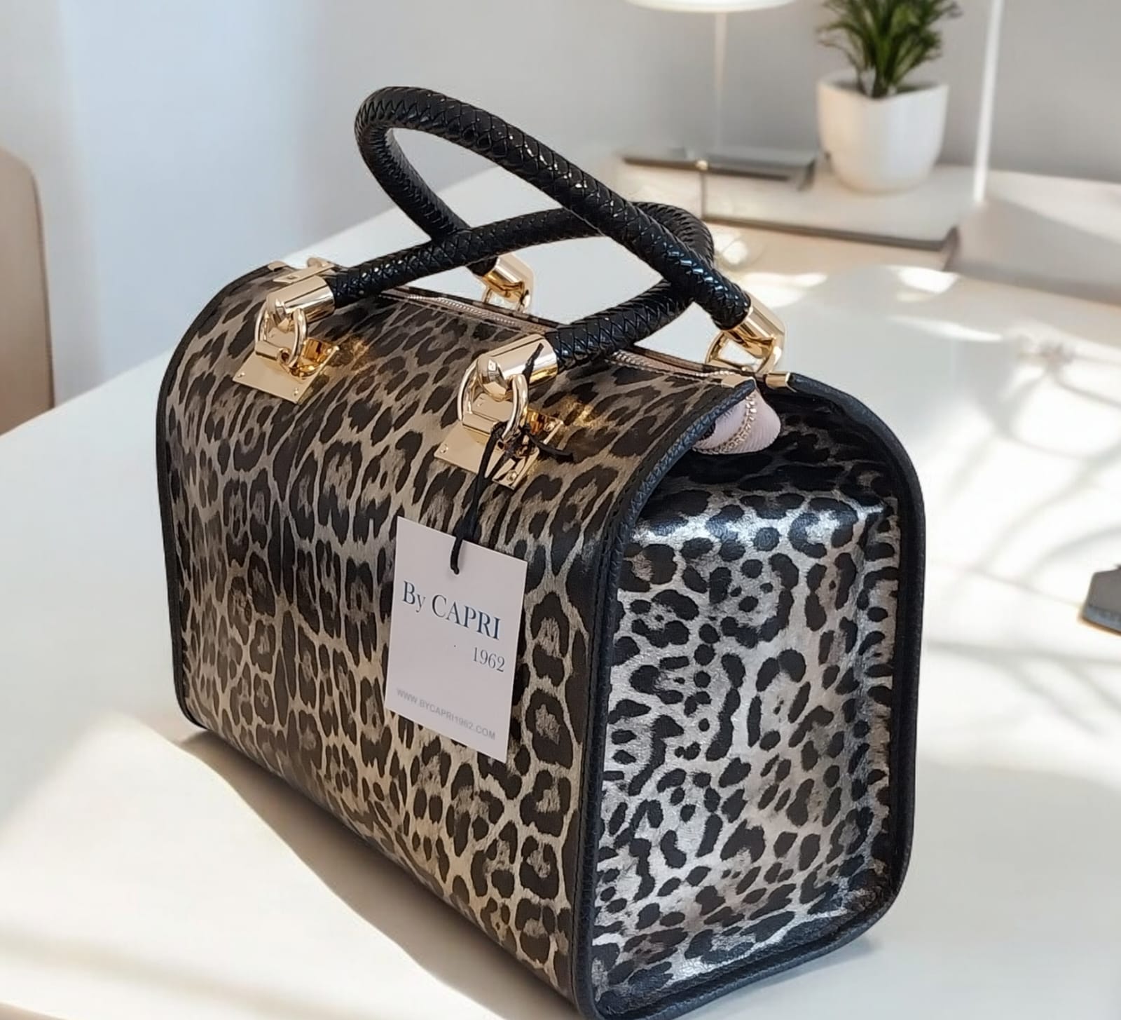 Bauletto Vera Pelle Italiana Animalier ARGENTO