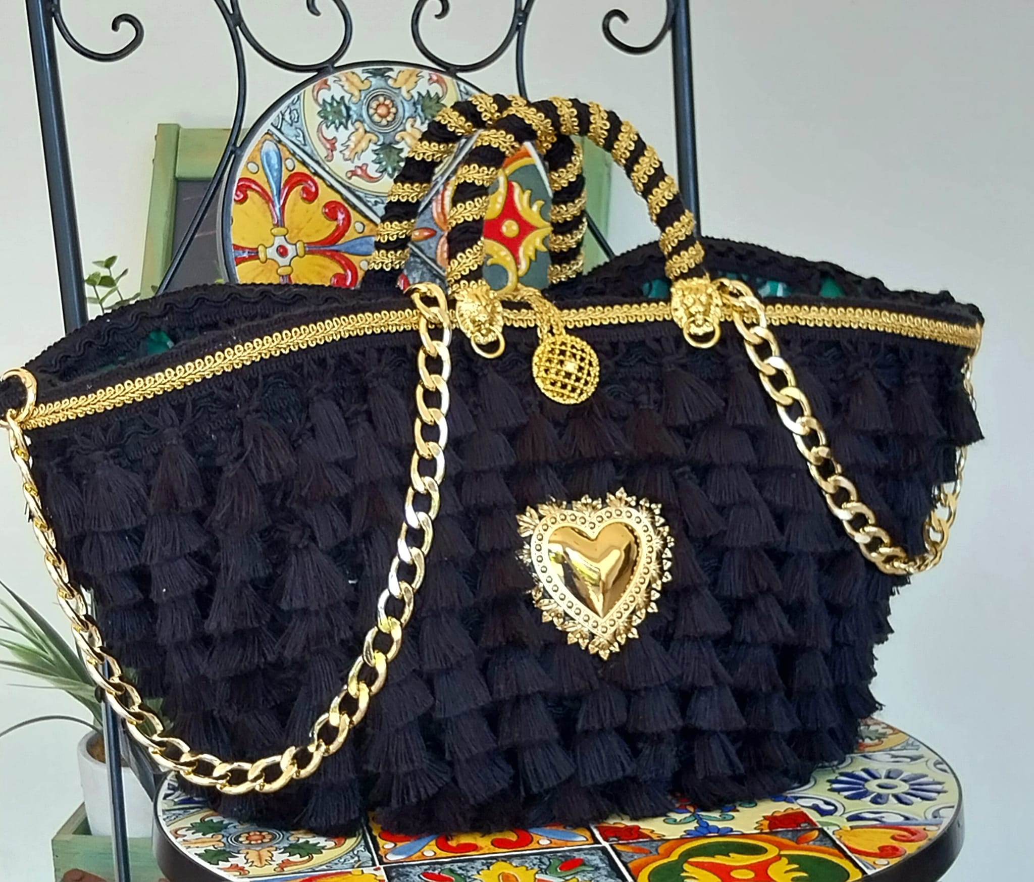 Bag Coffaglam  caprese Liberty BLACK con Cuore