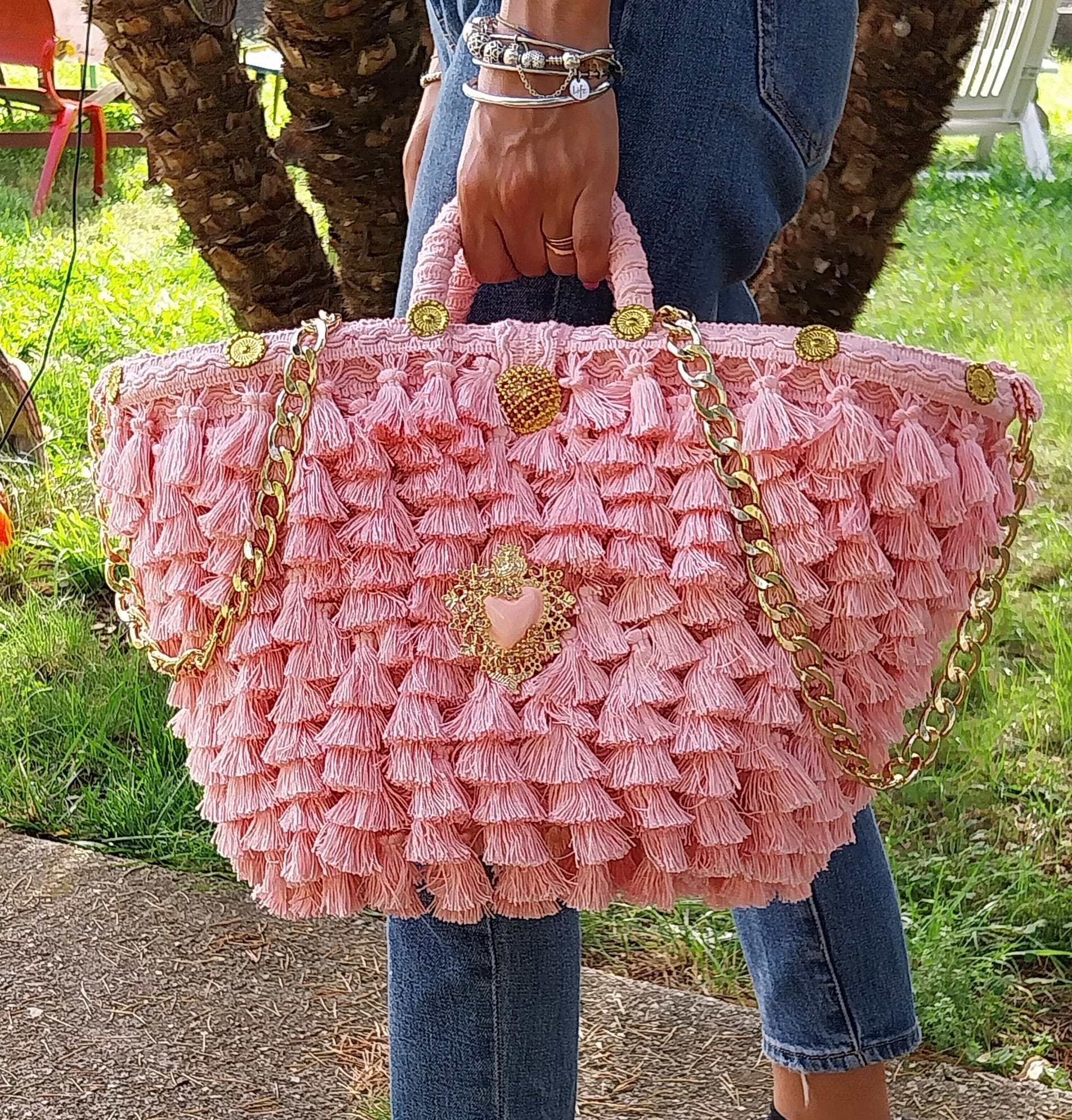 Bag Coffa glam caprese  Rosa con cuore