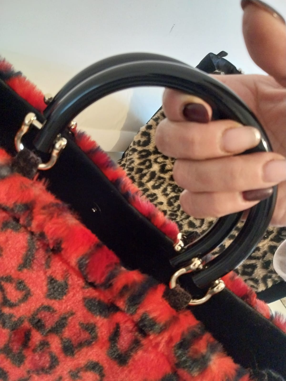 BagShopper in Eco-Fur Rosso Passione