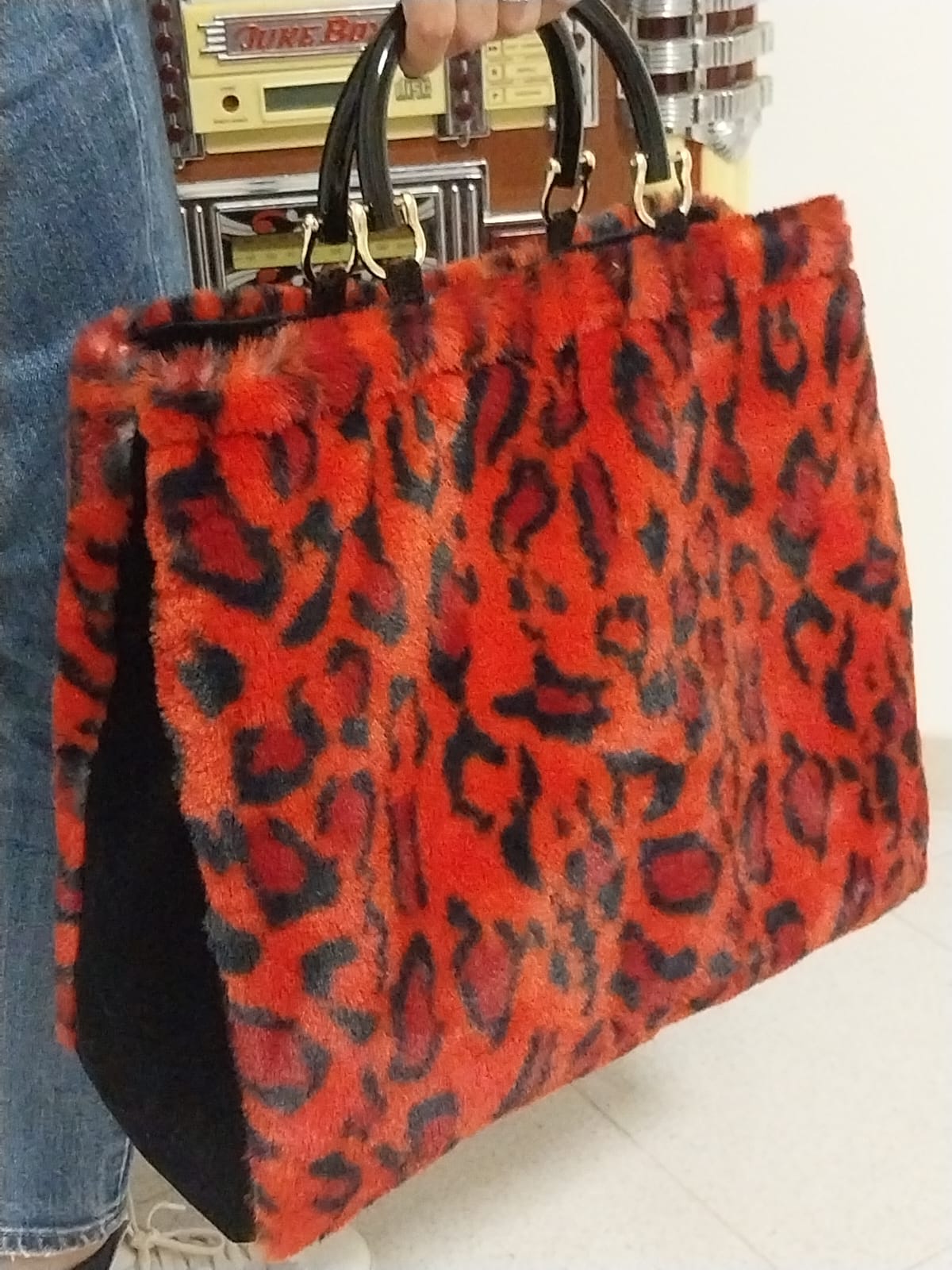 BagShopper in Eco-Fur Rosso Passione