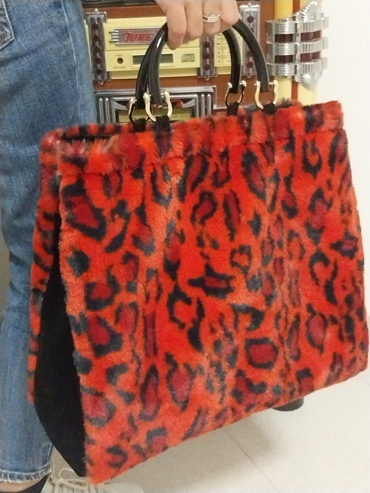 BagShopper in Eco-Fur Rosso Passione