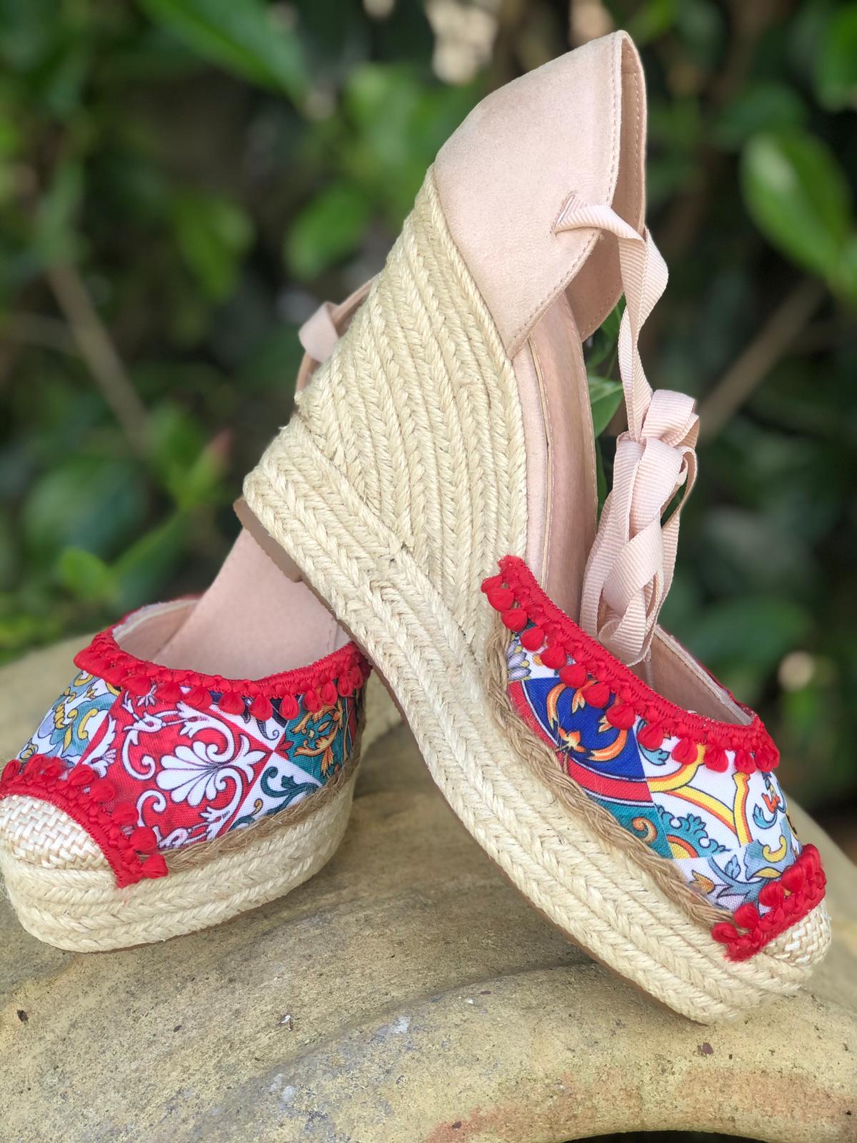 Espadrillas Caprese con Zeppa Alta in Corda "Palinuro"