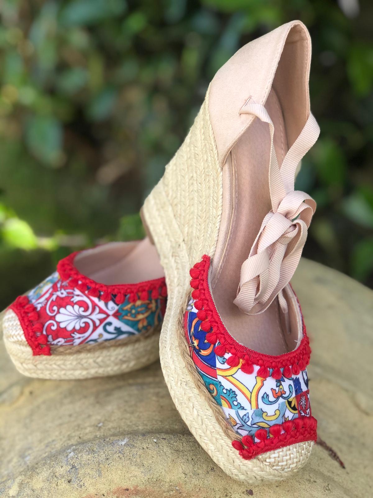 Espadrillas Caprese con Zeppa Alta in Corda "Palinuro"