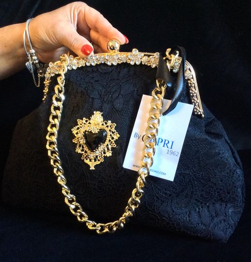 Bag clutch pasticcino capri "Cuore Nero"